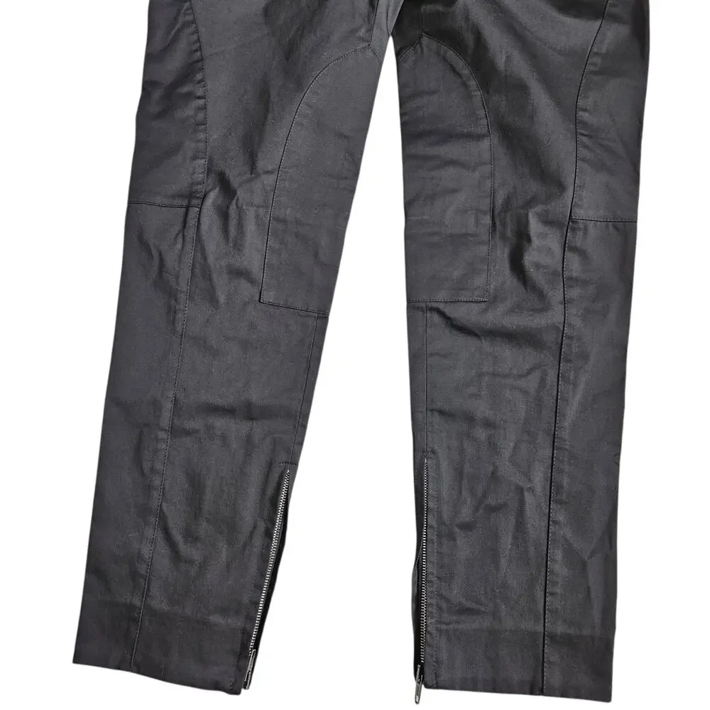 Moschino Pants Straight Leg Slacks Black Minimalist Designer Euro - Size 10 - Picture 3 of 7